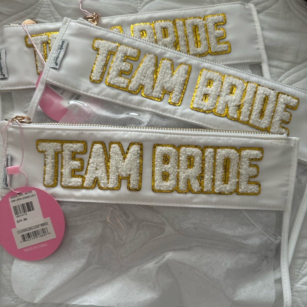 TEAM BRIDE clear makeup bags